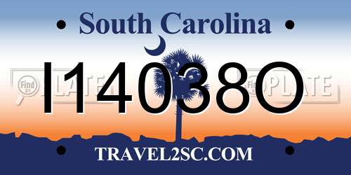I14038O South Carolina License Plate