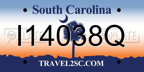I14038Q South Carolina License Plate