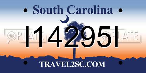 I14295I South Carolina License Plate