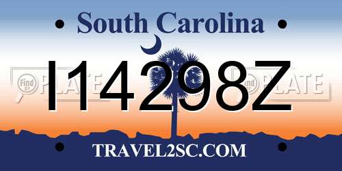 I14298Z South Carolina License Plate