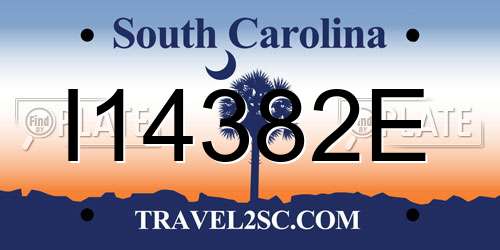 I14382E South Carolina License Plate
