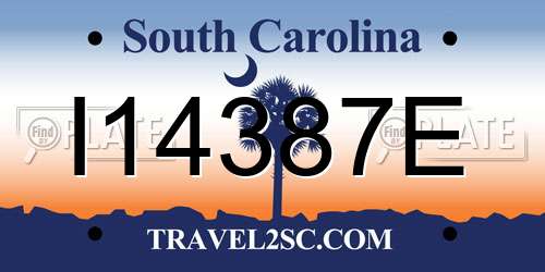 I14387E South Carolina License Plate