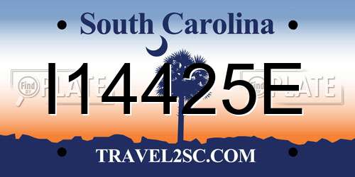 I14425E South Carolina License Plate