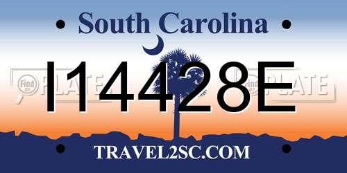 I14428E South Carolina License Plate