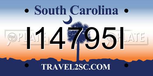 I14795I South Carolina License Plate