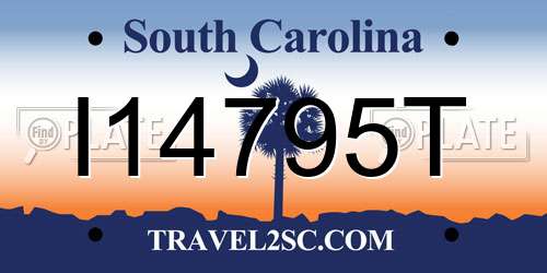 I14795T South Carolina License Plate