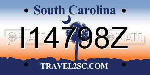 I14798Z South Carolina License Plate