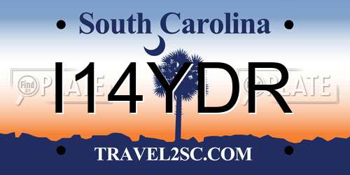 I14YDR South Carolina License Plate