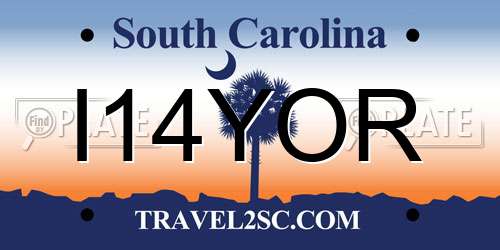 I14YOR South Carolina License Plate