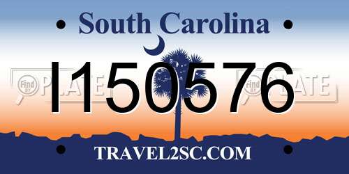 I150576 South Carolina License Plate