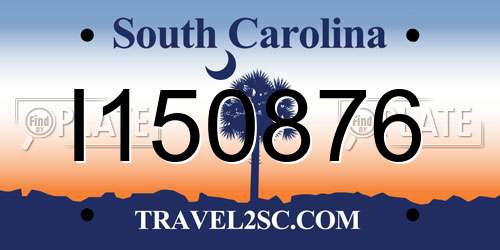 I150876 South Carolina License Plate