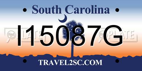 I15087G South Carolina License Plate