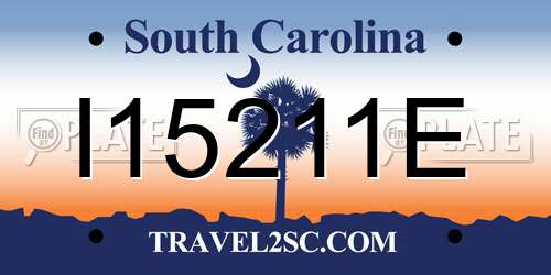 I15211E South Carolina License Plate