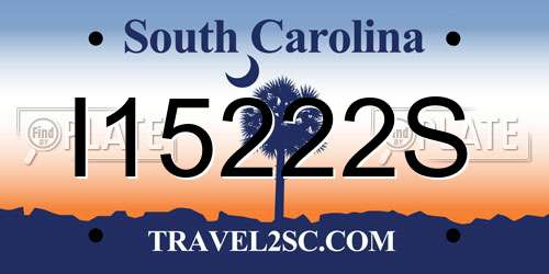 I15222S South Carolina License Plate