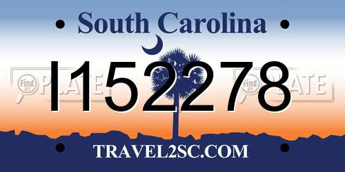 I152278 South Carolina License Plate