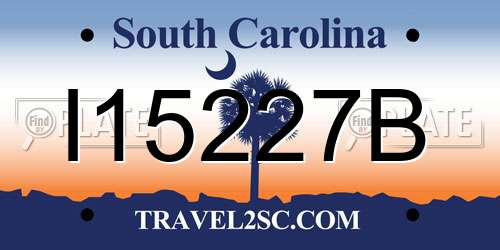 I15227B South Carolina License Plate