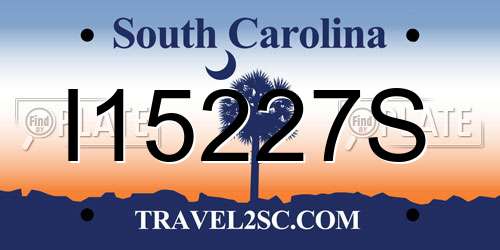 I15227S South Carolina License Plate
