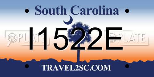 I1522E South Carolina License Plate