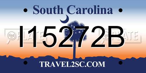 I15272B South Carolina License Plate