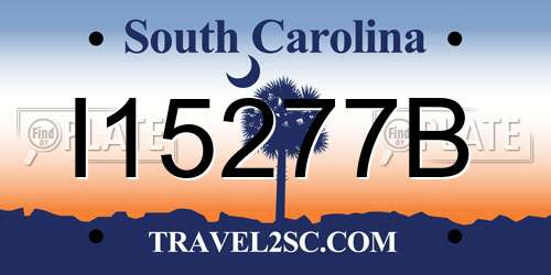 I15277B South Carolina License Plate