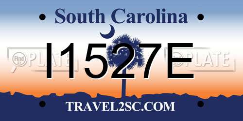 I1527E South Carolina License Plate