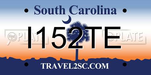 I152TE South Carolina License Plate