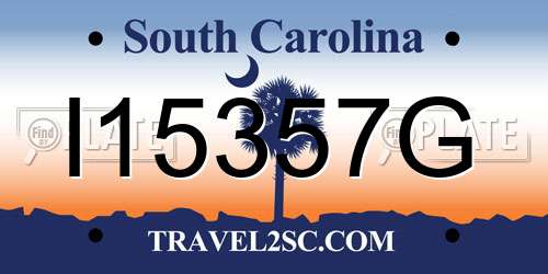 I15357G South Carolina License Plate