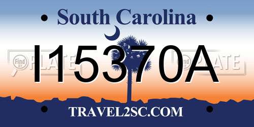 I15370A South Carolina License Plate