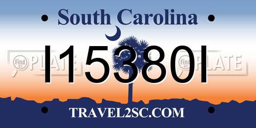 I15380I South Carolina License Plate