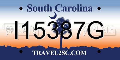 I15387G South Carolina License Plate