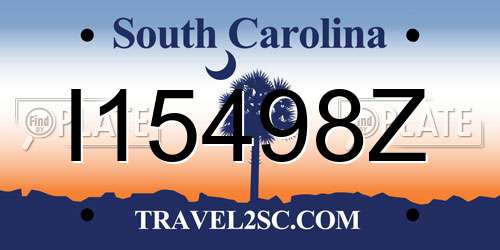 I15498Z South Carolina License Plate
