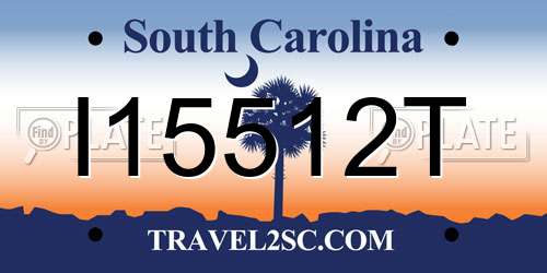 I15512T South Carolina License Plate