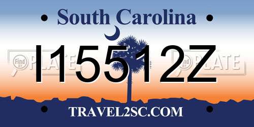 I15512Z South Carolina License Plate