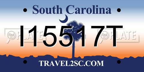 I15517T South Carolina License Plate
