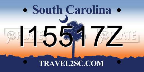 I15517Z South Carolina License Plate