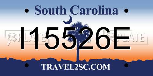 I15526E South Carolina License Plate