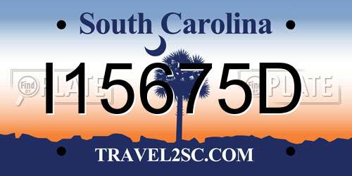 I15675D South Carolina License Plate