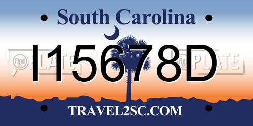 I15678D South Carolina License Plate