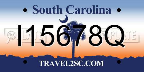 I15678Q South Carolina License Plate