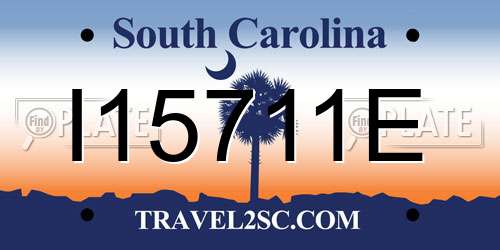 I15711E South Carolina License Plate