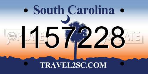 I157228 South Carolina License Plate
