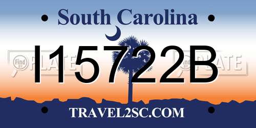 I15722B South Carolina License Plate