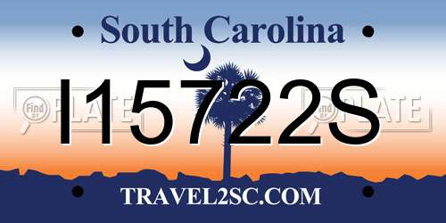 I15722S South Carolina License Plate