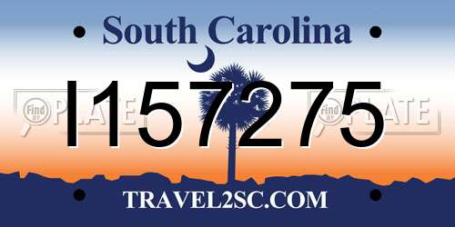 I157275 South Carolina License Plate