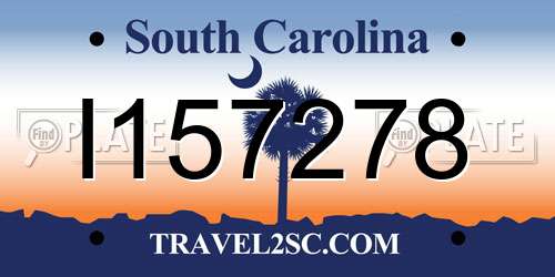 I157278 South Carolina License Plate