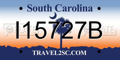 I15727B South Carolina License Plate