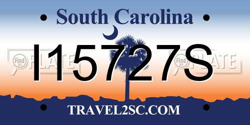 I15727S South Carolina License Plate