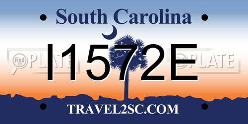 I1572E South Carolina License Plate