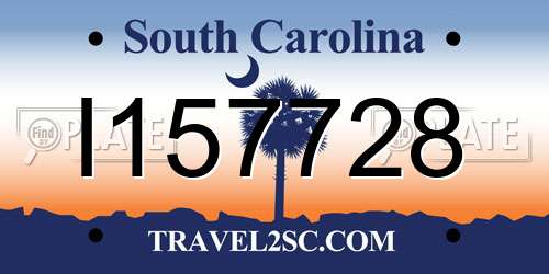 I157728 South Carolina License Plate