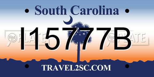 I15777B South Carolina License Plate